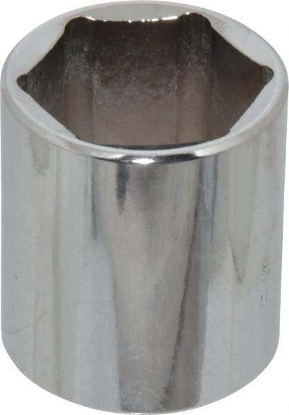 Proto - 1-3/16", 1/2" Drive, Standard Hand Socket - 6 Points, 1-3/4" OAL, Chrome Finish - Makers Industrial Supply