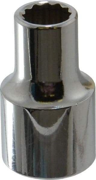 Proto - 3/8", 1/2" Drive, Standard Hand Socket - 12 Points, 1-31/64" OAL, Chrome Finish - Makers Industrial Supply