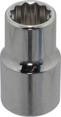 Proto - 1/2", 1/2" Drive, Standard Hand Socket - 12 Points, 1-31/64" OAL, Chrome Finish - Makers Industrial Supply