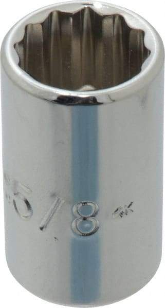 Proto - 5/8", 1/2" Drive, Standard Hand Socket - 12 Points, 1-1/2" OAL, Chrome Finish - Makers Industrial Supply