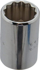 Proto - 21/32", 1/2" Drive, Standard Hand Socket - 12 Points, 1-1/2" OAL, Chrome Finish - Makers Industrial Supply