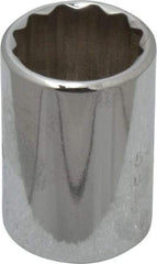 Proto - 3/4", 1/2" Drive, Standard Hand Socket - 12 Points, 1-1/2" OAL, Chrome Finish - Makers Industrial Supply