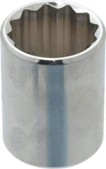 Proto - 7/8", 1/2" Drive, Standard Hand Socket - 12 Points, 1-9/16" OAL, Chrome Finish - Makers Industrial Supply