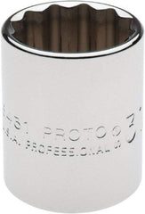 Proto - 31/32", 1/2" Drive, Standard Hand Socket - 12 Points, 1-9/16" OAL, Chrome Finish - Makers Industrial Supply