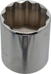 Proto - 1-1/4", 1/2" Drive, Standard Hand Socket - 12 Points, 1-3/4" OAL, Chrome Finish - Makers Industrial Supply