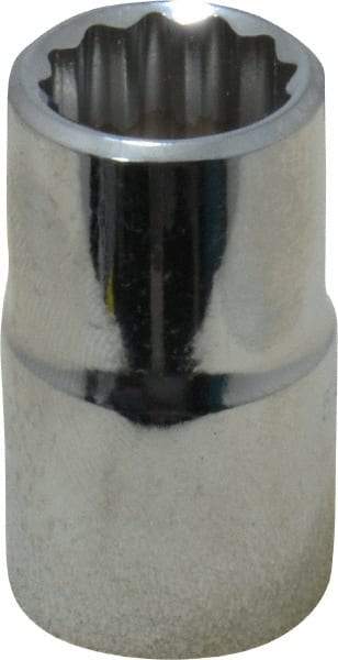 Proto - 1/2" Drive, Standard Hand Socket - 12 Points, 1-1/2" OAL, Chrome Finish - Makers Industrial Supply