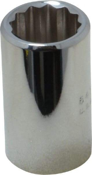 Proto - 1/2" Drive, Standard Hand Socket - 12 Points, 1-1/2" OAL, Chrome Finish - Makers Industrial Supply