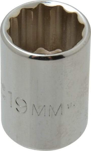 Proto - 1/2" Drive, Standard Hand Socket - 12 Points, 1-1/2" OAL, Chrome Finish - Makers Industrial Supply