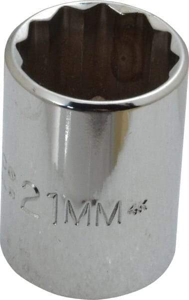 Proto - 1/2" Drive, Standard Hand Socket - 12 Points, 1-7/16" OAL, Chrome Finish - Makers Industrial Supply