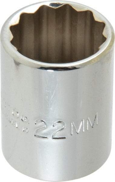 Proto - 1/2" Drive, Standard Hand Socket - 12 Points, 1-17/32" OAL, Chrome Finish - Makers Industrial Supply