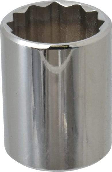 Proto - 1/2" Drive, Standard Hand Socket - 12 Points, 1-17/32" OAL, Chrome Finish - Makers Industrial Supply