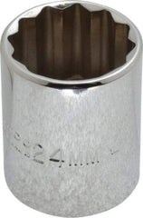 Proto - 1/2" Drive, Standard Hand Socket - 12 Points, 1-17/32" OAL, Chrome Vanadium, Chrome Finish - Makers Industrial Supply