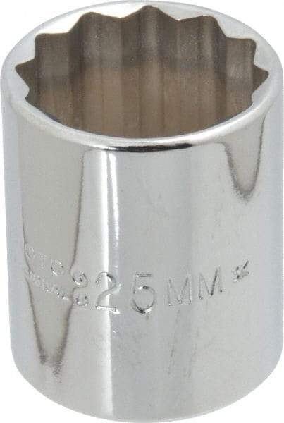 Proto - 1/2" Drive, Standard Hand Socket - 12 Points, 1-17/32" OAL, Chrome Finish - Makers Industrial Supply