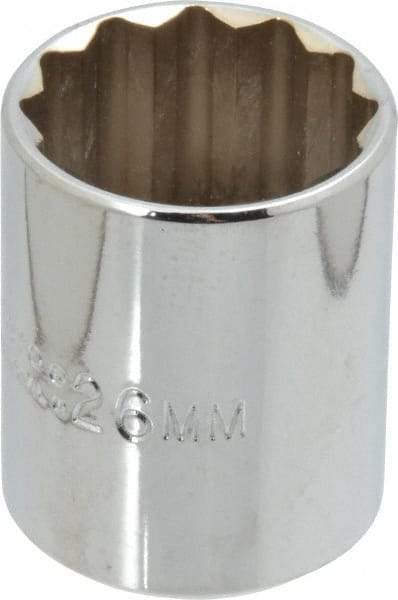 Proto - 1/2" Drive, Standard Hand Socket - 12 Points, 1-17/32" OAL, Chrome Finish - Makers Industrial Supply