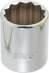 Proto - 1/2" Drive, Standard Hand Socket - 12 Points, 1-25/32" OAL, Chrome Finish - Makers Industrial Supply