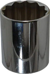 Proto - 1/2" Drive, Standard Hand Socket - 12 Points, 1-25/32" OAL, Chrome Finish - Makers Industrial Supply