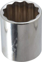 Proto - 1/2" Drive, Standard Hand Socket - 12 Points, 1-25/32" OAL, Chrome Finish - Makers Industrial Supply