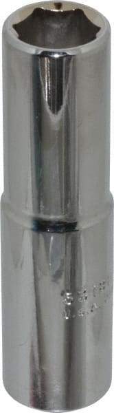 Proto - 9/16", 1/2" Drive, Deep Hand Socket - 6 Points, 3-1/4" OAL, Chrome Finish - Makers Industrial Supply