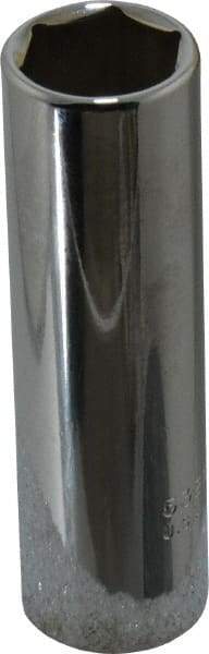 Proto - 11/16", 1/2" Drive, Deep Hand Socket - 6 Points, 3-1/4" OAL, Chrome Finish - Makers Industrial Supply