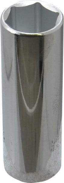 Proto - 13/16", 1/2" Drive, Deep Hand Socket - 6 Points, 3-1/4" OAL, Chrome Finish - Makers Industrial Supply