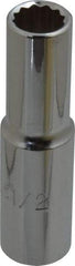 Proto - 1/2", 1/2" Drive, Deep Hand Socket - 12 Points, 3-1/4" OAL, Chrome Finish - Makers Industrial Supply