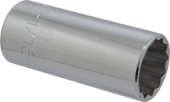 Proto - 1-1/16", 1/2" Drive, Deep Hand Socket - 12 Points, 3-1/4" OAL, Chrome Finish - Makers Industrial Supply