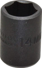 Proto - 3/8" Drive 14mm Standard Impact Socket - 6 Points, 1-3/32" OAL - Makers Industrial Supply