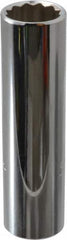 Proto - 1/2" Drive, Deep Hand Socket - 12 Points, 3-1/4" OAL, Chrome Finish - Makers Industrial Supply