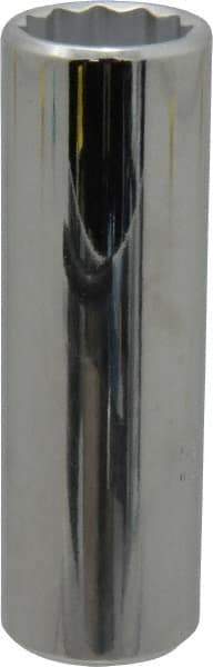 Proto - 1/2" Drive, Deep Hand Socket - 12 Points, 3-1/4" OAL, Chrome Finish - Makers Industrial Supply