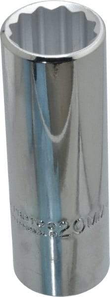 Proto - 1/2" Drive, Deep Hand Socket - 12 Points, 3-1/4" OAL, Chrome Finish - Makers Industrial Supply