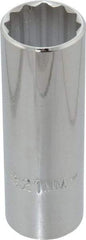 Proto - 1/2" Drive, Deep Hand Socket - 12 Points, 3-1/4" OAL, Chrome Finish - Makers Industrial Supply