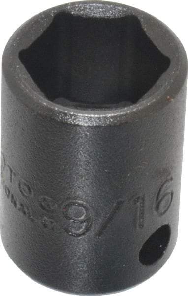 Proto - 3/8" Drive 9/16" Standard Impact Socket - 6 Points, 1-3/32" OAL - Makers Industrial Supply