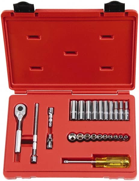 Proto - Socket Sets; Measurement Type: SAE ; Drive Size: 0.25 ; Minimum Size (mm): 5.5 ; Minimum Size (Inch): 3/16 ; Maximum Size (Inch): 9/16 ; Tool Type: Socket Set - Exact Industrial Supply