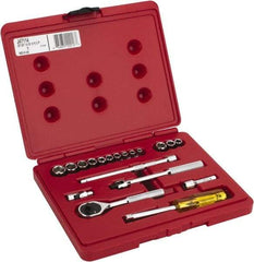 Proto - 19 Piece 1/4" Drive Socket Set - 6, 8 Points, 3/16" to 3/8" Range, Inch Measurement Standard - Makers Industrial Supply