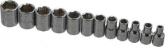 Proto - 12 Piece 1/4" Drive Socket Set - 6 Points, 4mm to 14mm Range, Metric Measurement Standard - Makers Industrial Supply