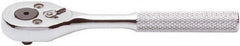 Proto - 1/4" Drive Pear Head Ratchet - Chrome Finish, 5" OAL, 24 Gear Teeth, Standard Knurled Handle, Sealed Head - Makers Industrial Supply