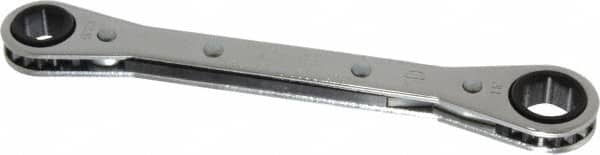 Proto - 3/8" x 7/16" 6 Point Ratcheting Box Wrench - Double End, 5-1/2" OAL, Steel - Makers Industrial Supply