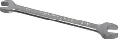 Proto - 1/4" x 5/16" Standard Open End Wrench - 4-1/2" OAL, Double End, Satin Finish, 15° Head Angle - Makers Industrial Supply