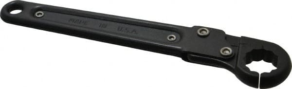 Proto - 11/16", Black Finish, Ratcheting Flare Nut Wrench - 12 Points, 7-1/4" OAL, Steel, Single End Head - Makers Industrial Supply