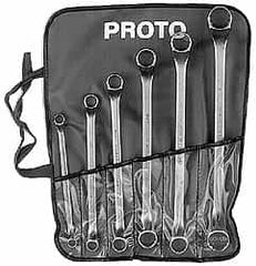 Proto - 6 Piece, 3/8" x 7/16" to 15/16" x 1", 12 Point Box End Wrench Set - Inch Measurement Standard, Satin Finish - Makers Industrial Supply