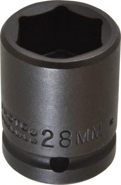 Proto - 3/4" Drive 28mm Standard Impact Socket - 6 Points, 2-3/64" OAL - Makers Industrial Supply