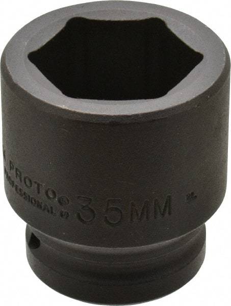 Proto - 3/4" Drive 35mm Standard Impact Socket - 6 Points, 2-1/4" OAL - Makers Industrial Supply