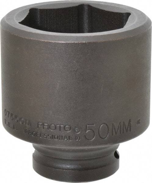 Proto - 3/4" Drive 50mm Standard Impact Socket - 6 Points, 3-7/64" OAL - Makers Industrial Supply