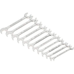 Proto - 11 Piece, 9mm to 19mm, Open End Wrench Set - Metric Measurement Standard, Full Polish Finish, Comes in Canvas Roll - Makers Industrial Supply