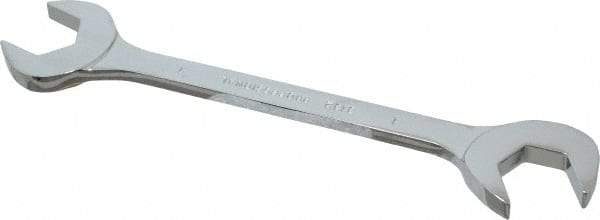 Proto - 1" Standard Open End Wrench - 9-1/2" OAL, Double End, Chrome Finish, 15° & 60° Head Angle - Makers Industrial Supply