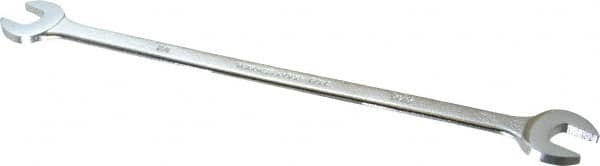 Proto - 1/2" x 9/16" Standard Extra Thin Open End Wrench - 10" OAL, Double End, Satin Finish, 15° Head Angle - Makers Industrial Supply