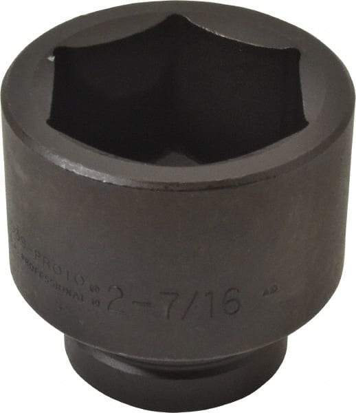 Proto - 1" Drive 2-7/16" Standard Impact Socket - 6 Points, 3-25/64" OAL - Makers Industrial Supply