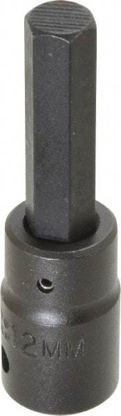 Proto - 1/2" Drive, 12mm Impact Hex Bit Socket - 3-1/4" OAL - Makers Industrial Supply