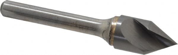 Atrax - 1/2" Head Diam, 1/4" Shank Diam, 1 Flute 60° Solid Carbide Countersink - Makers Industrial Supply