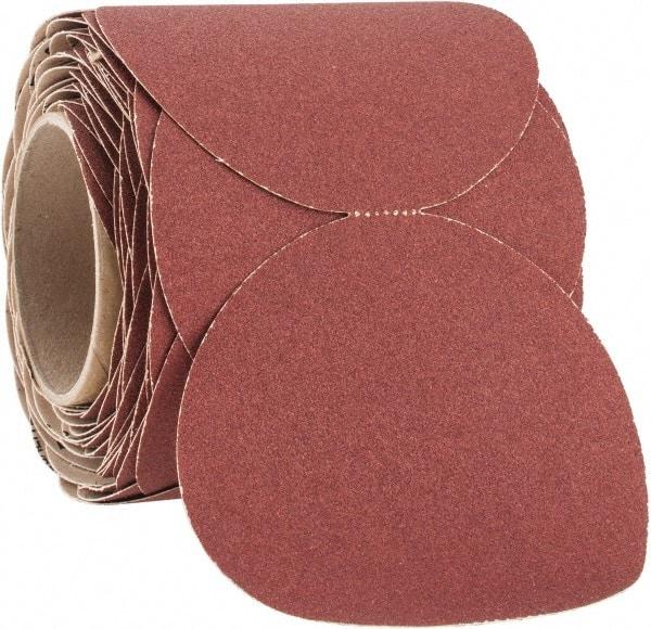 3M - 5" Diam, 100 Grit Ceramic Adhesive PSA Disc - Fine Grade, Red, F Weighted Backing, Flexible, Use with Random Orbital Sanders - Makers Industrial Supply